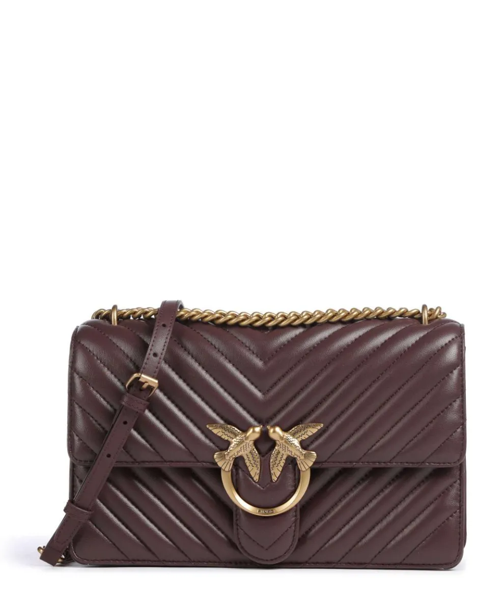 Love One Classic Shoulder bag sheepskin leather dark brown
