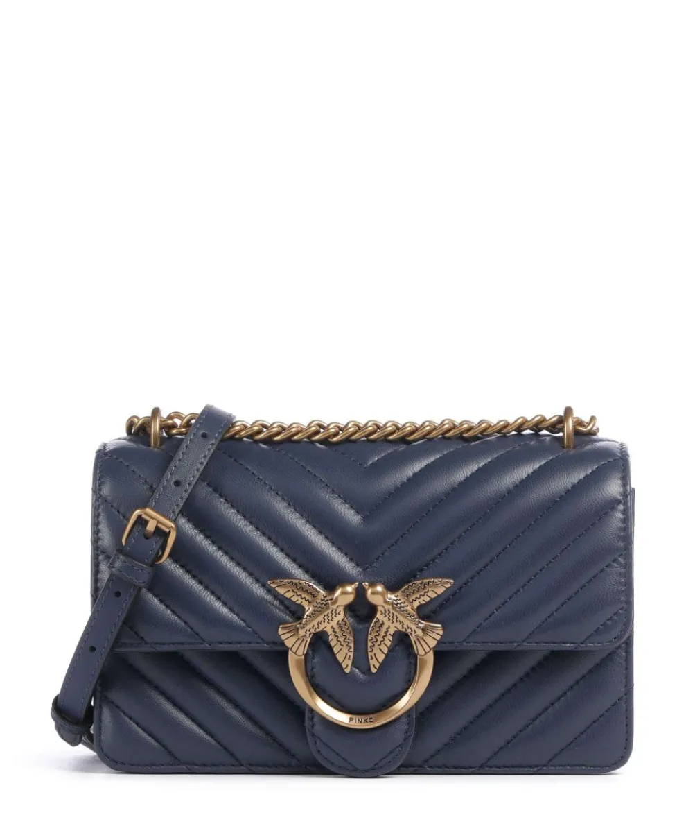 Love One Mini Shoulder bag fine grain leather dark blue