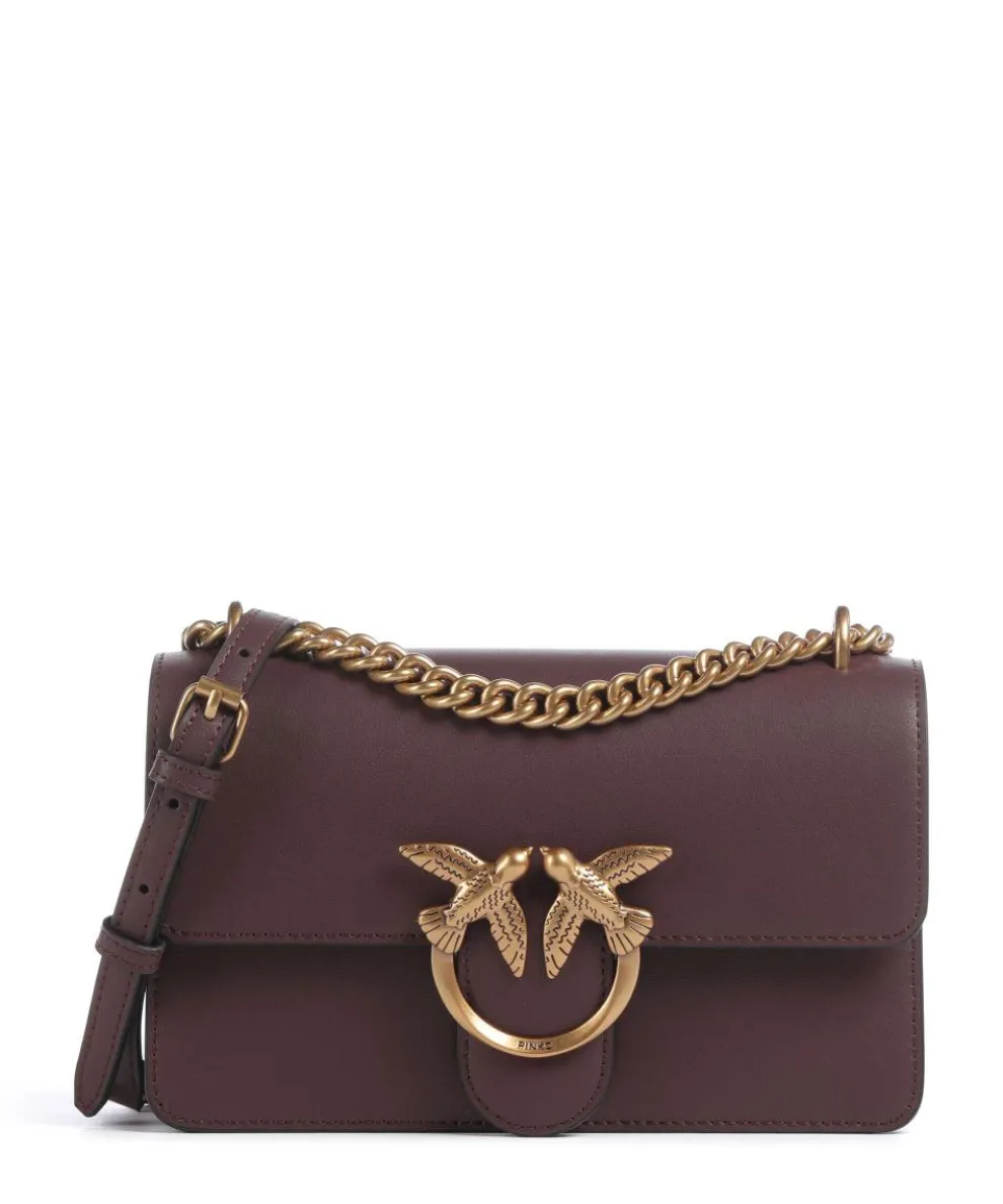 Love One Mini Shoulder bag fine grain cow leather dark brown
