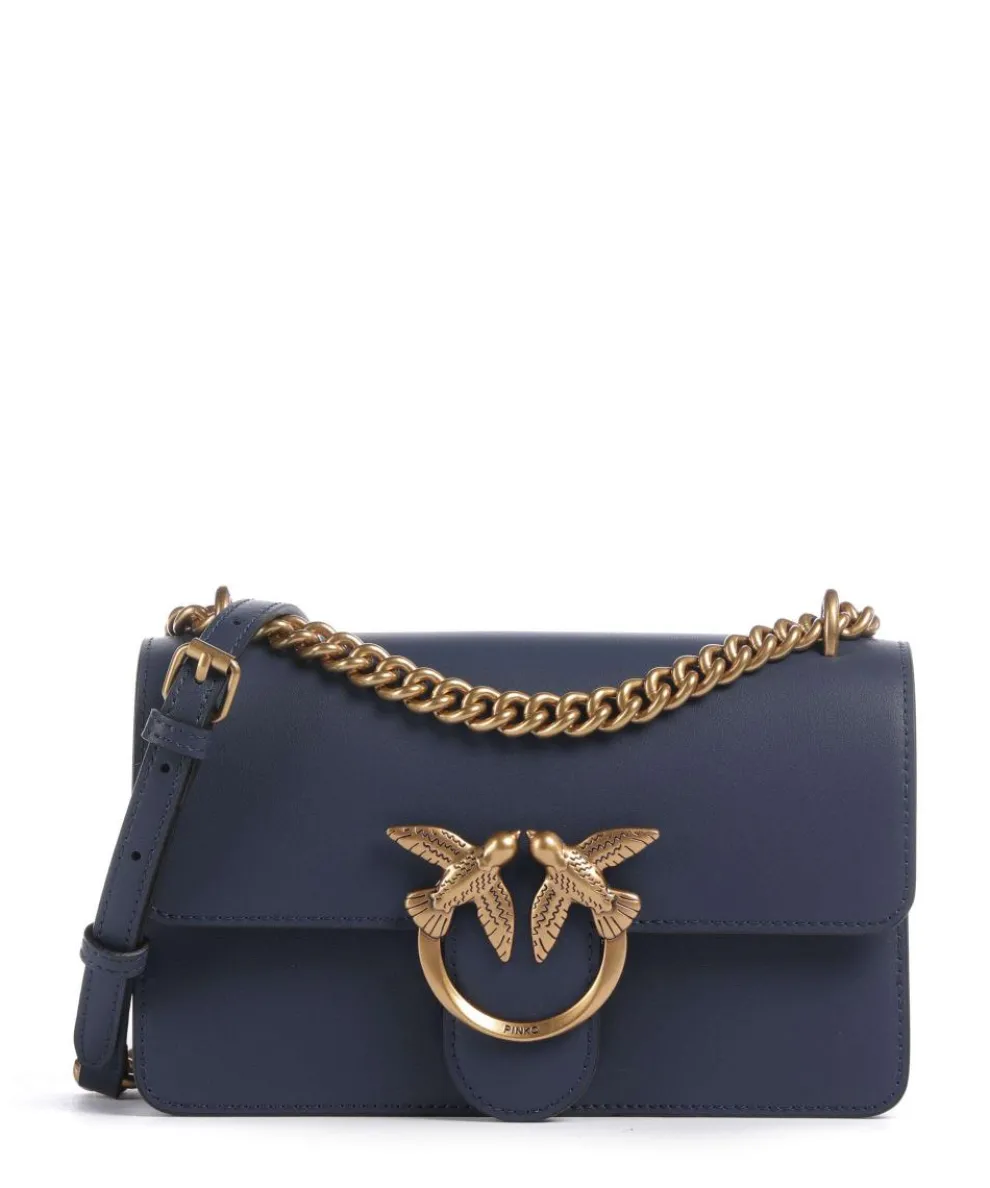 Love One Mini Shoulder bag fine grain cow leather dark blue