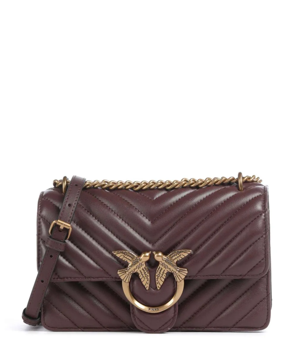 Love One Mini Shoulder bag fine grain leather wine