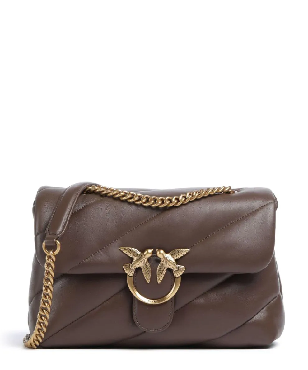 Love Puff Classic Shoulder bag sheepskin leather dark brown