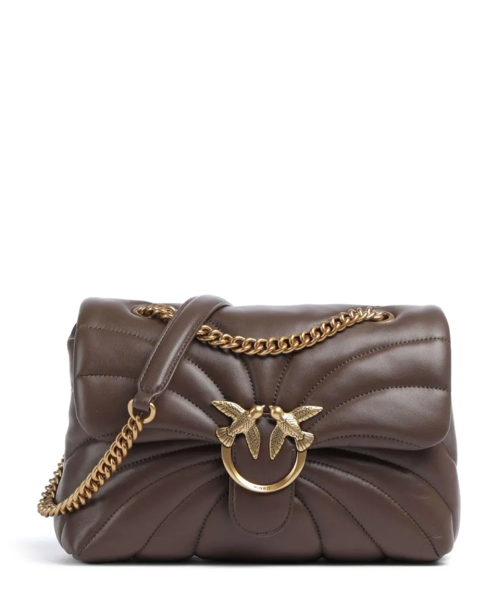 Love Puff Classic Shoulder bag sheepskin leather dark brown