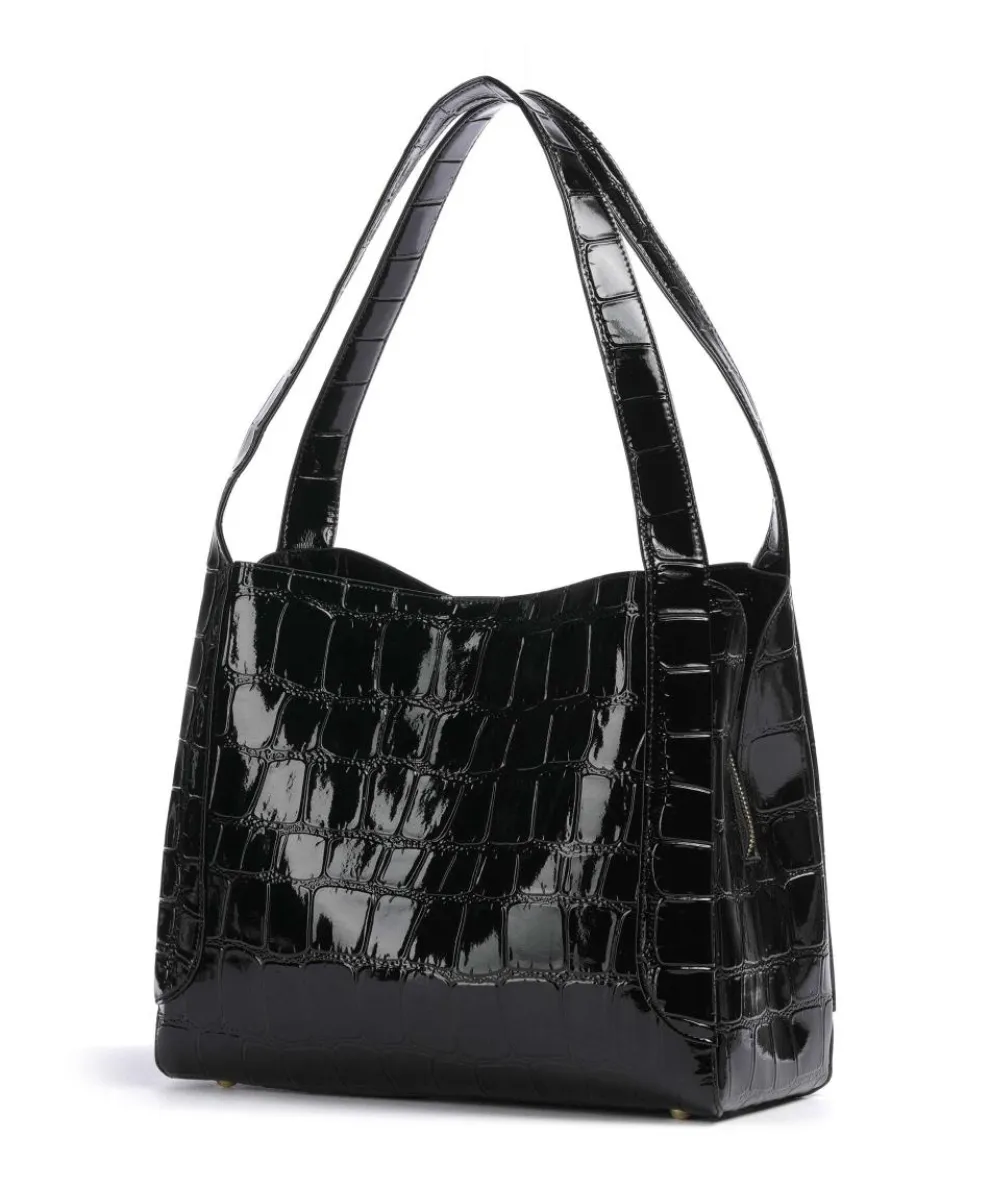 Ange Hobo bag embossed leather black