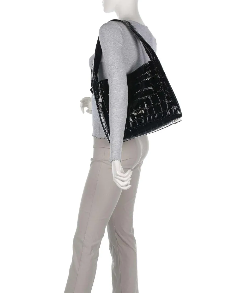 Ange Hobo bag embossed leather black