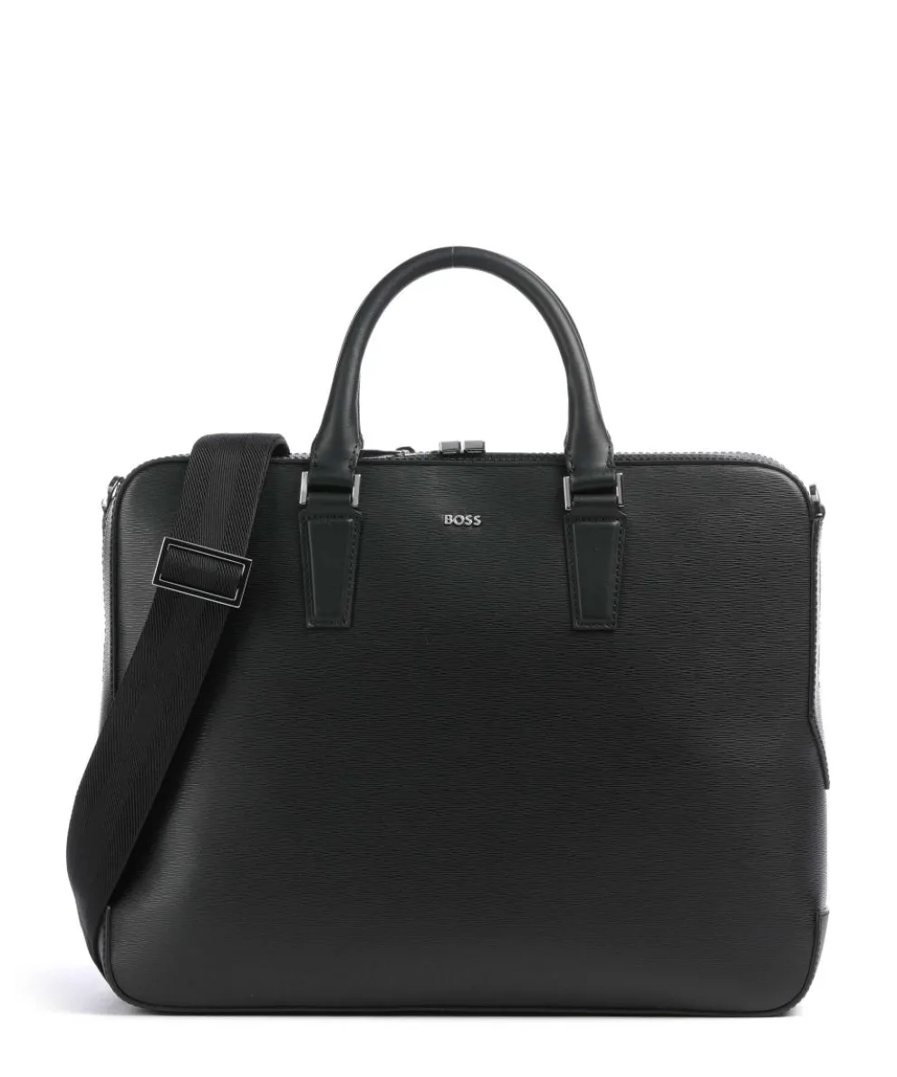 Luminary Briefcase 14″ embossed cow leather black