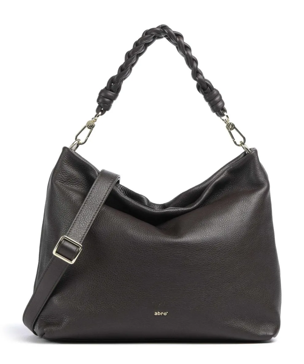 Dalia Soley Hobo bag grained leather dark brown