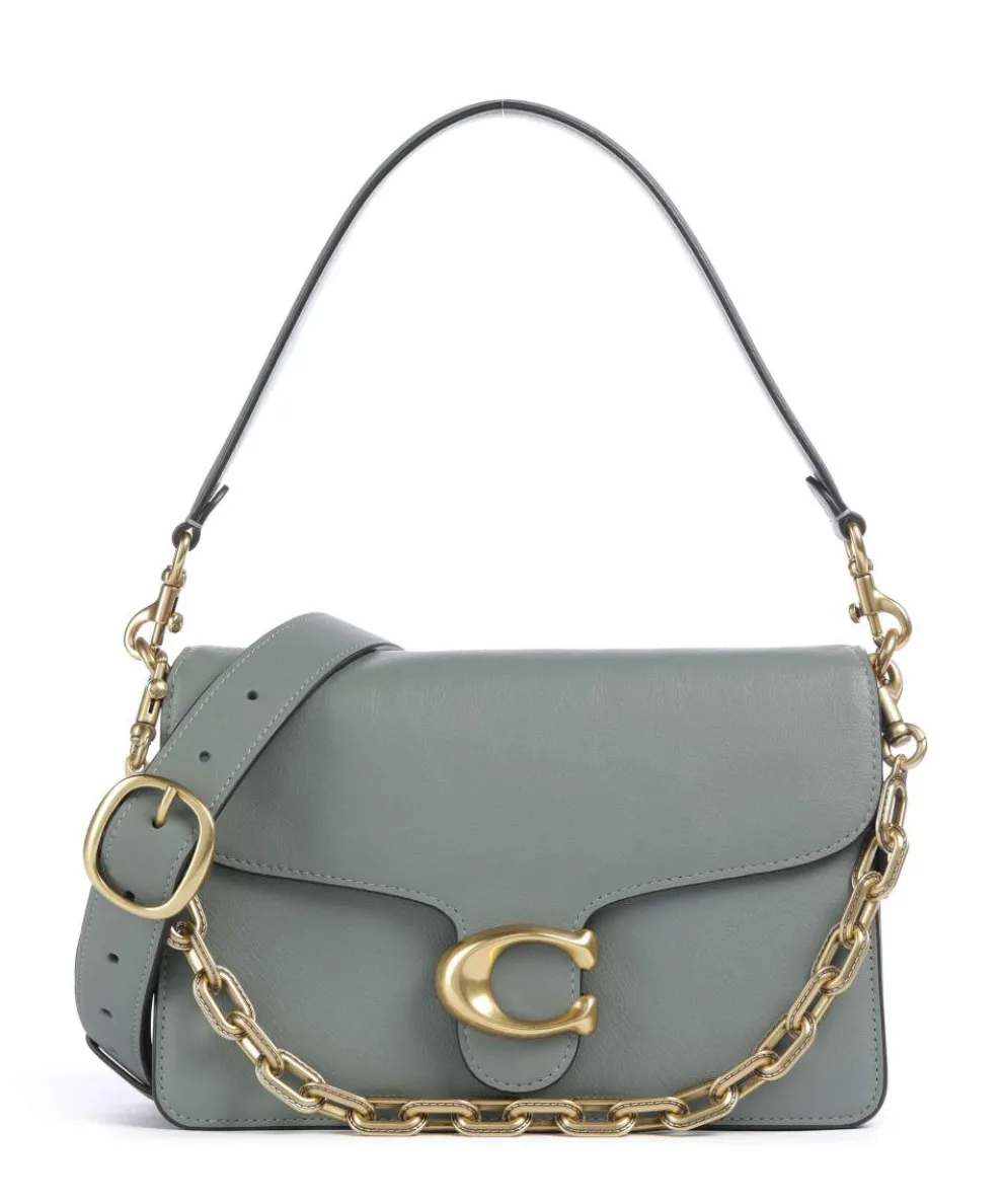 Tabby Soft Chain Shoulder bag fine grain leather greygreen