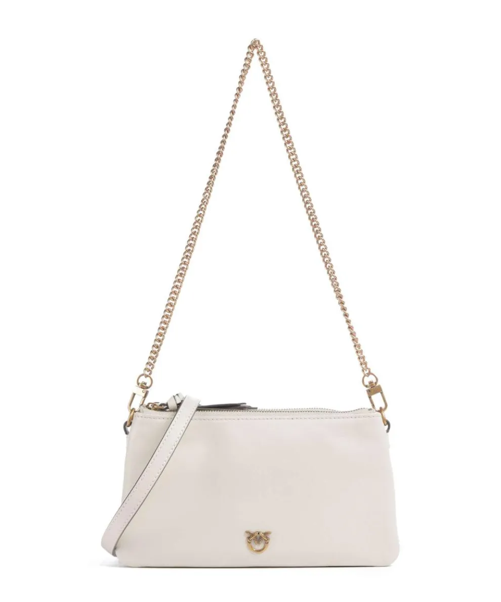 Double Mini Shoulder bag softly grained calfskin white
