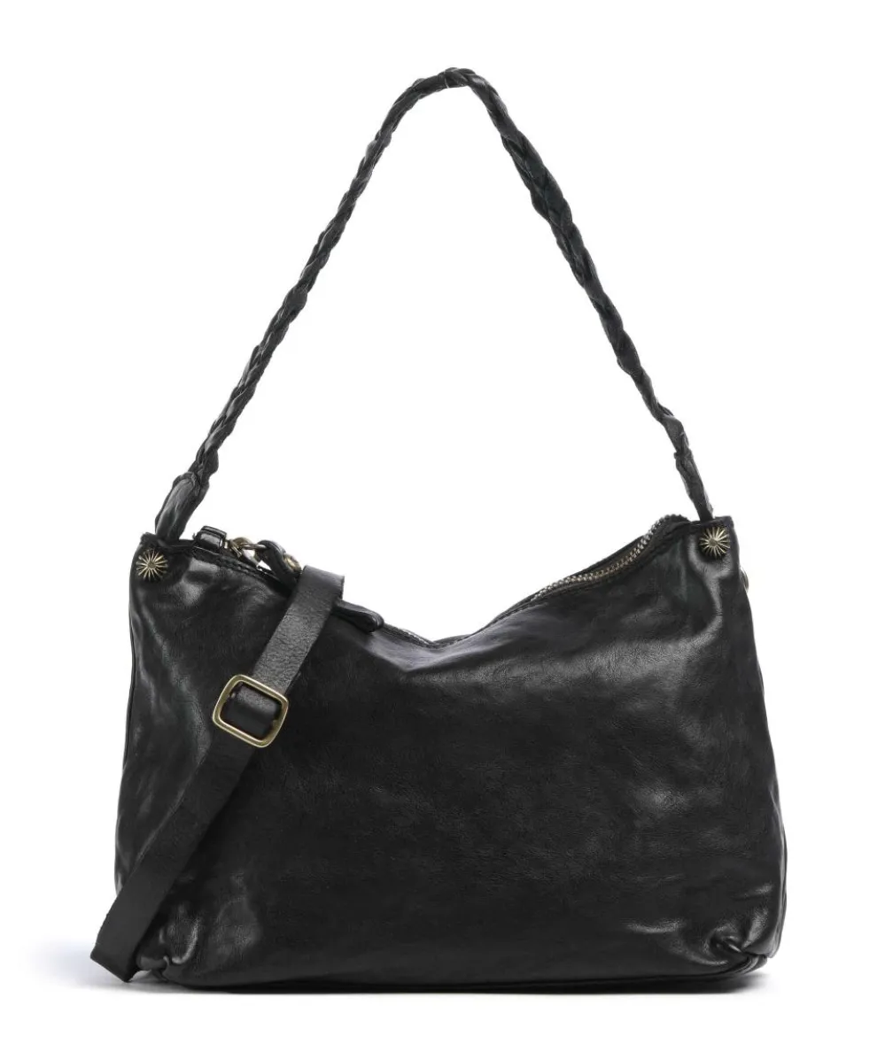 Hobo bag fine grain cow leather black