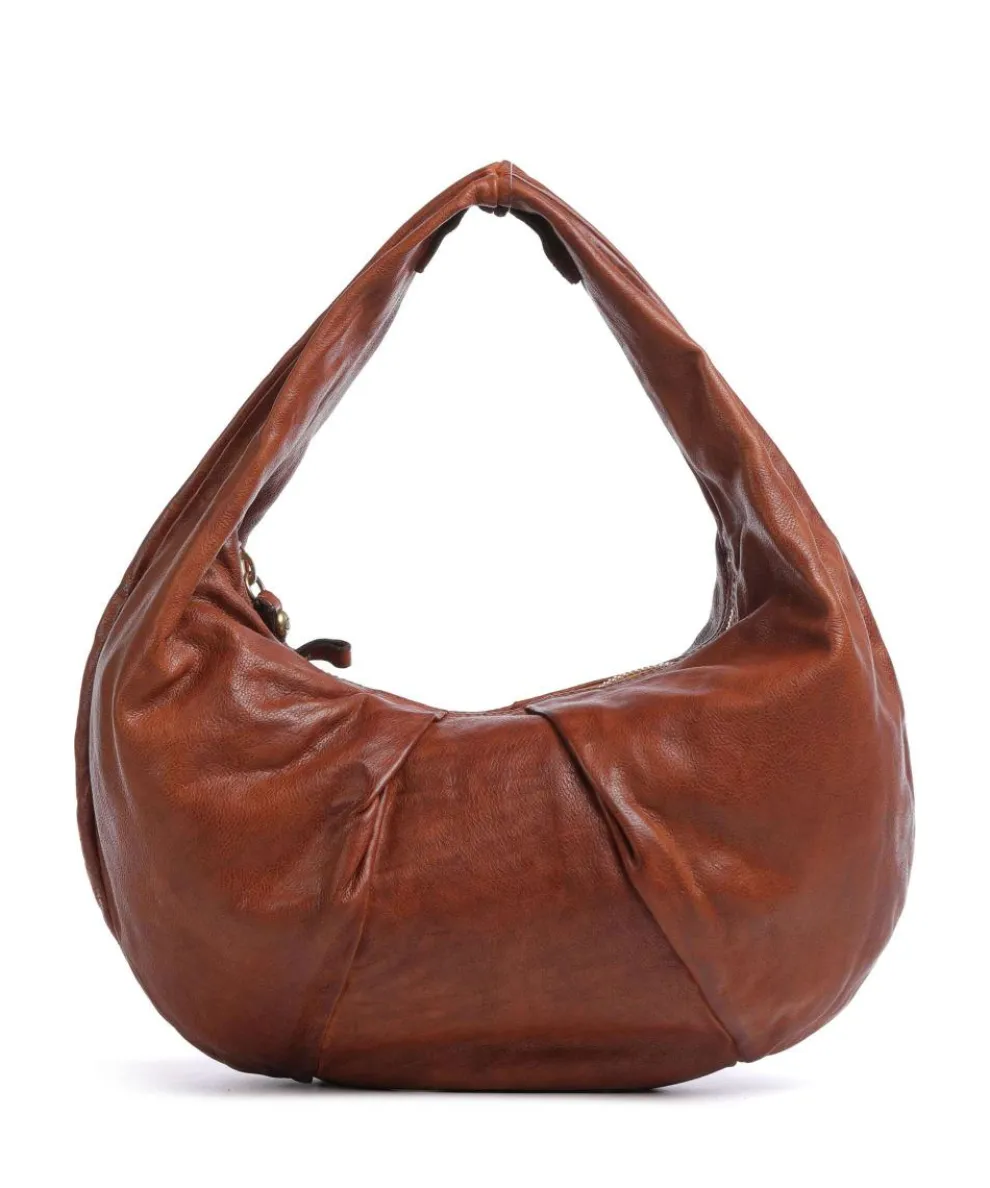Hobo bag grained cow leather cognac