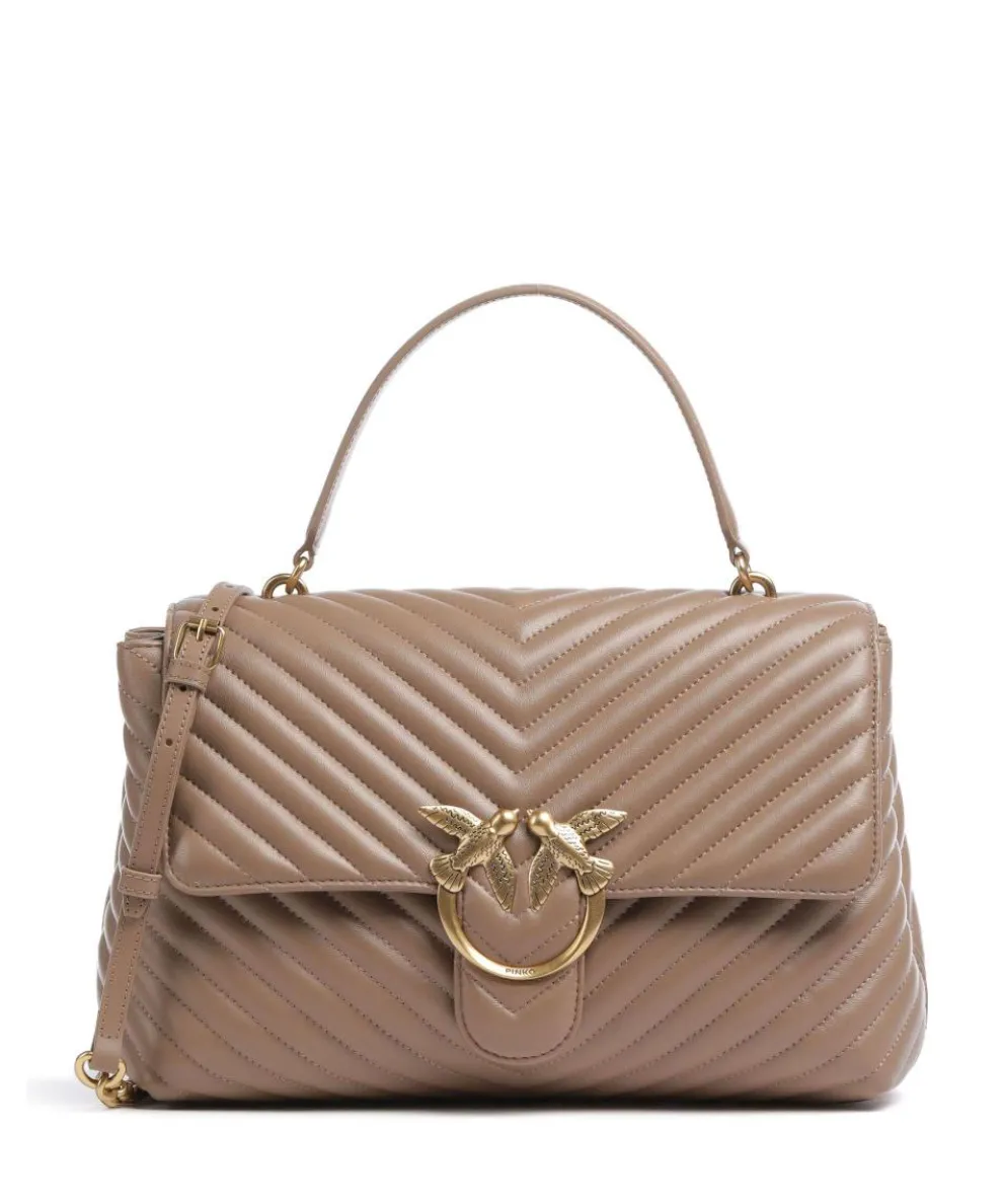 Love Lady Puff Big Handbag sheepskin leather light brown