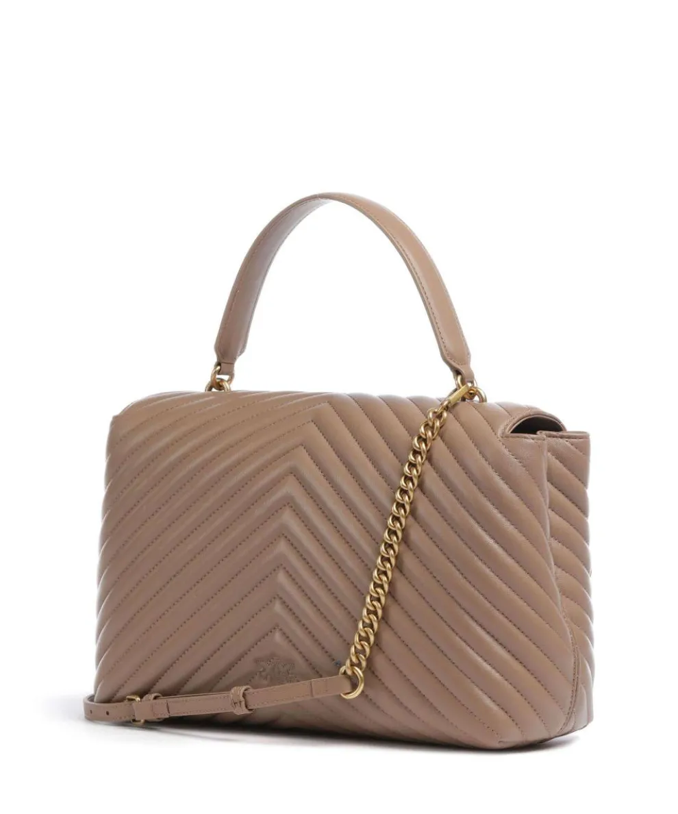 Love Lady Puff Big Handbag sheepskin leather light brown