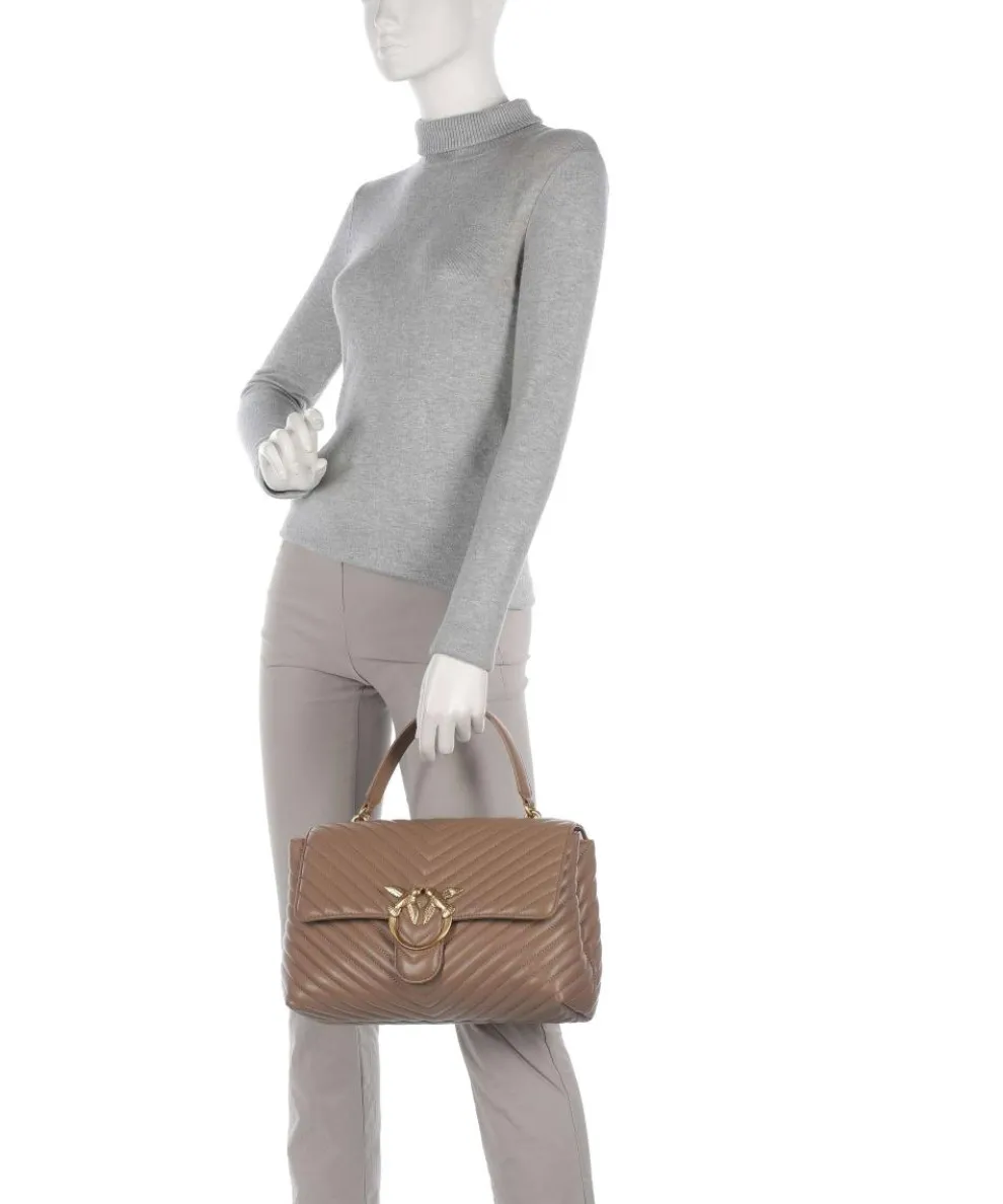 Love Lady Puff Big Handbag sheepskin leather light brown