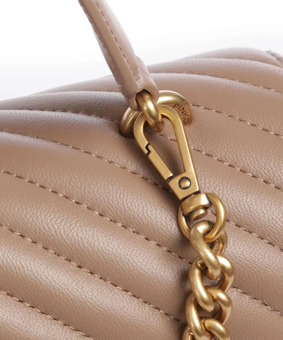 Love Lady Puff Big Handbag sheepskin leather light brown