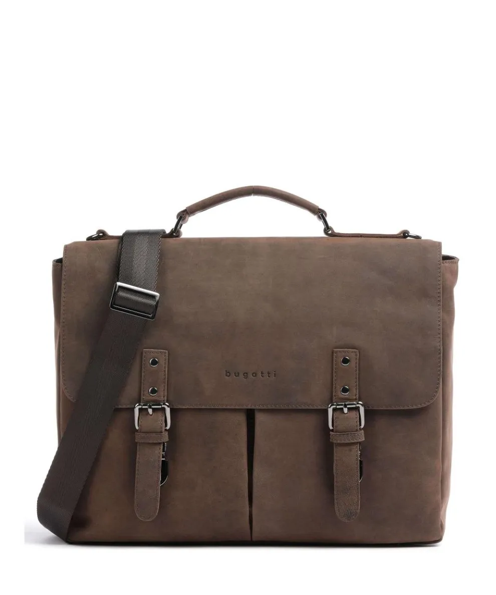 Luca Briefcase 15″ goatskin leather brown