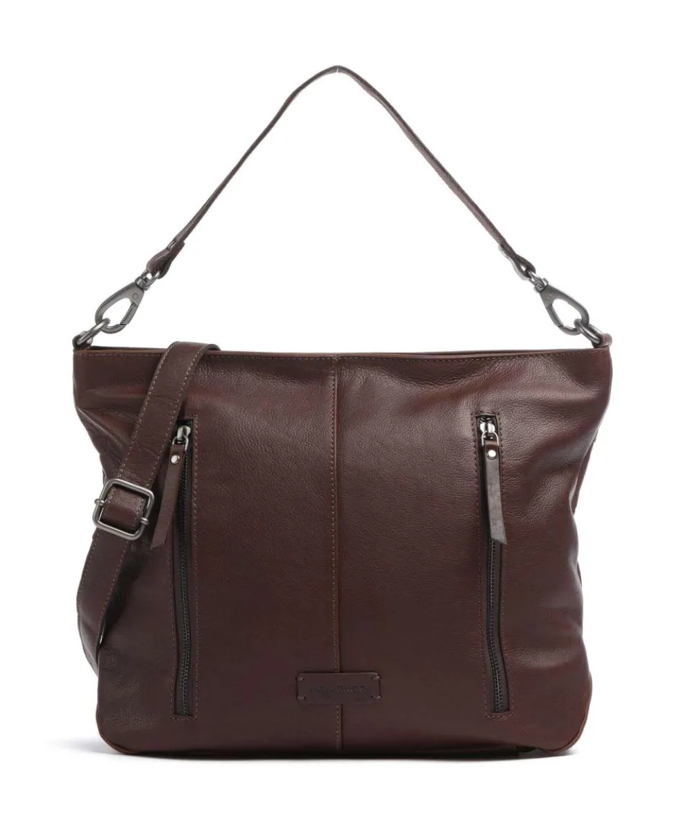 Montreal 24N Hobo bag grained leather dark brown