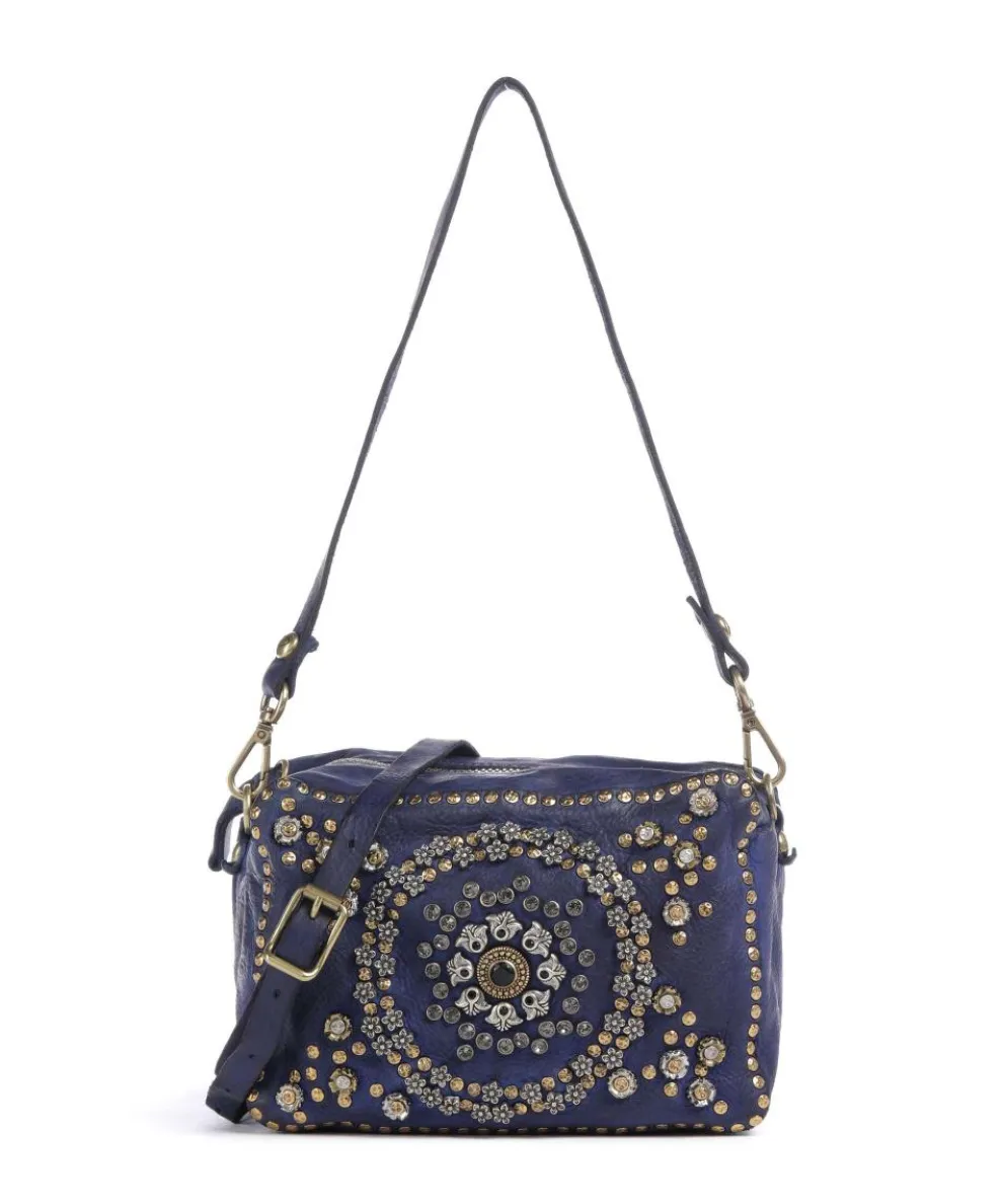 Shoulder bag softly grained calfskin dark blue