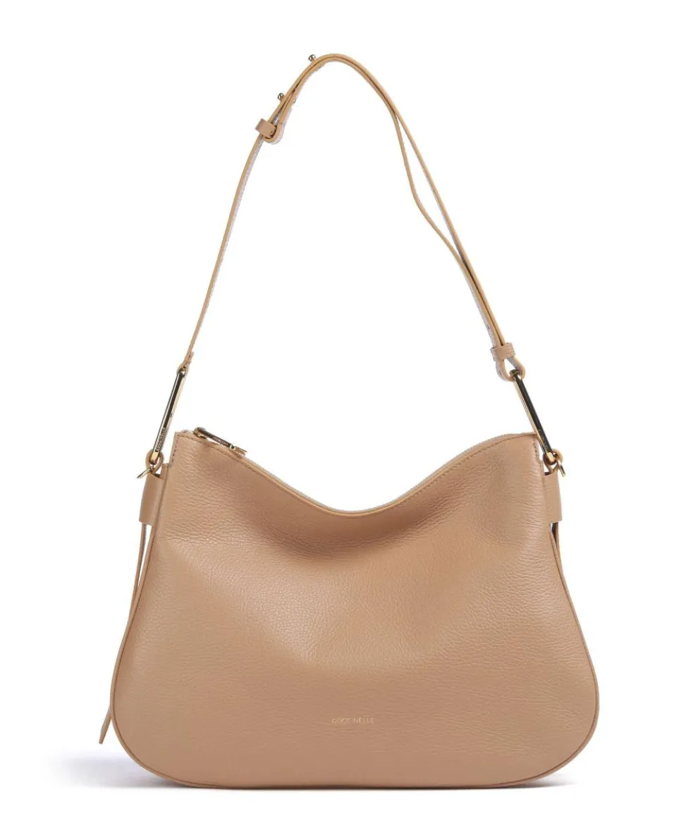 Magie Soft Hobo bag grained leather light brown