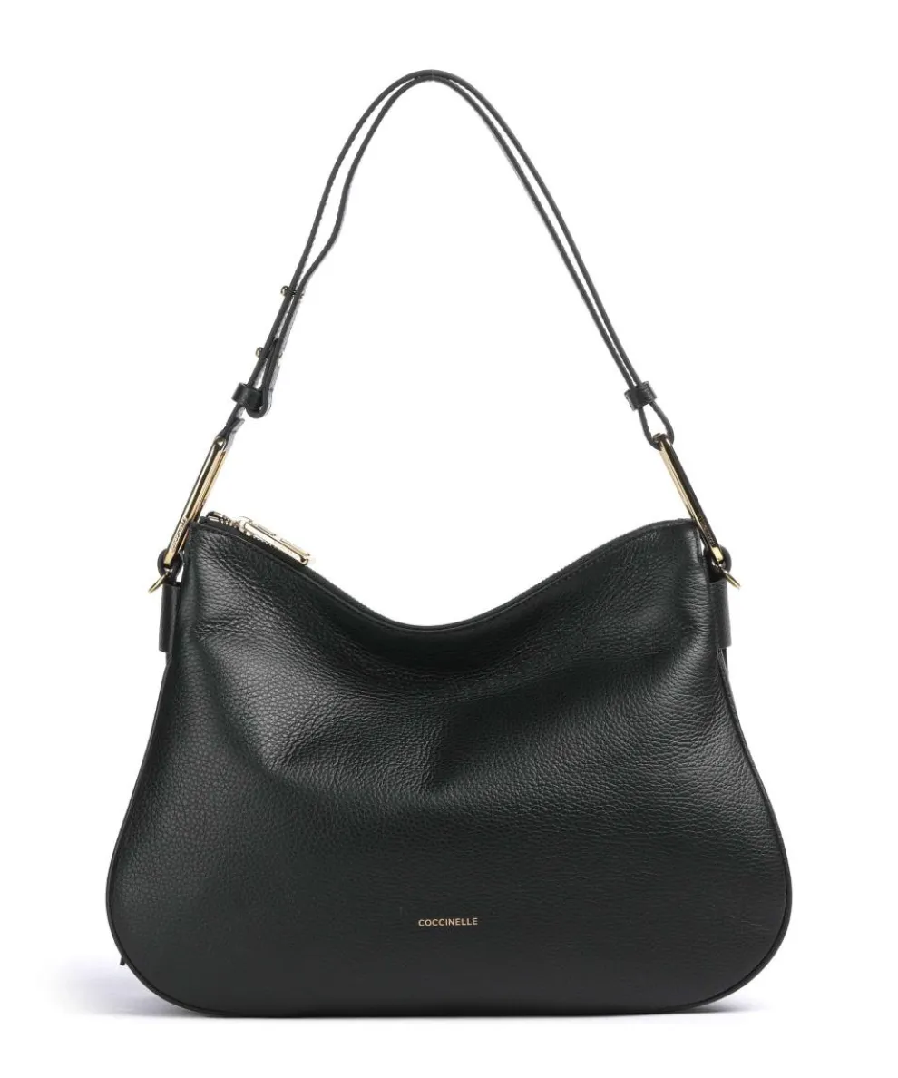 Magie Soft Hobo bag grained leather black