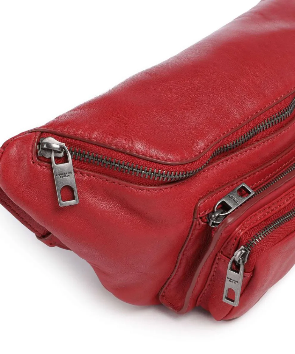 Maia Sheep Natural M Fanny pack sheepskin leather dark red