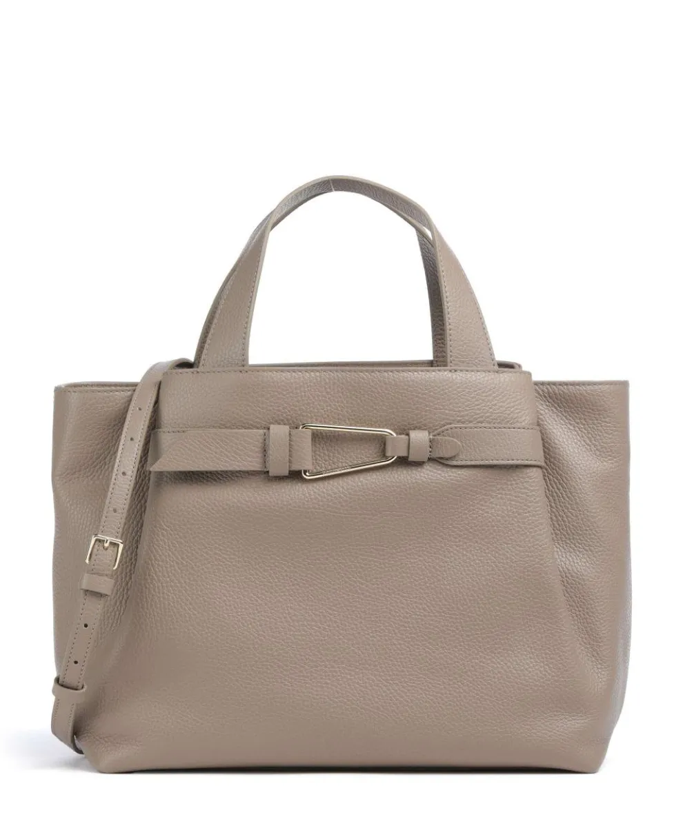 Malory Handbag grained leather taupe