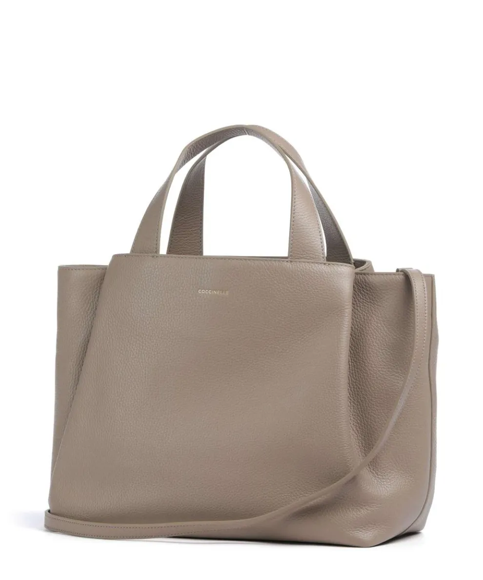 Malory Handbag grained leather taupe