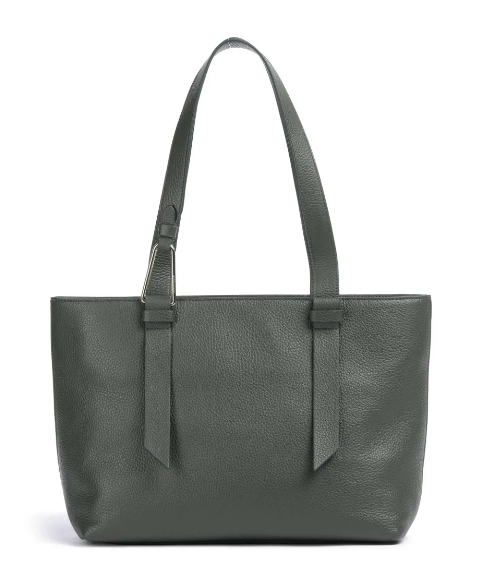 Malory Tote bag grained leather dark green