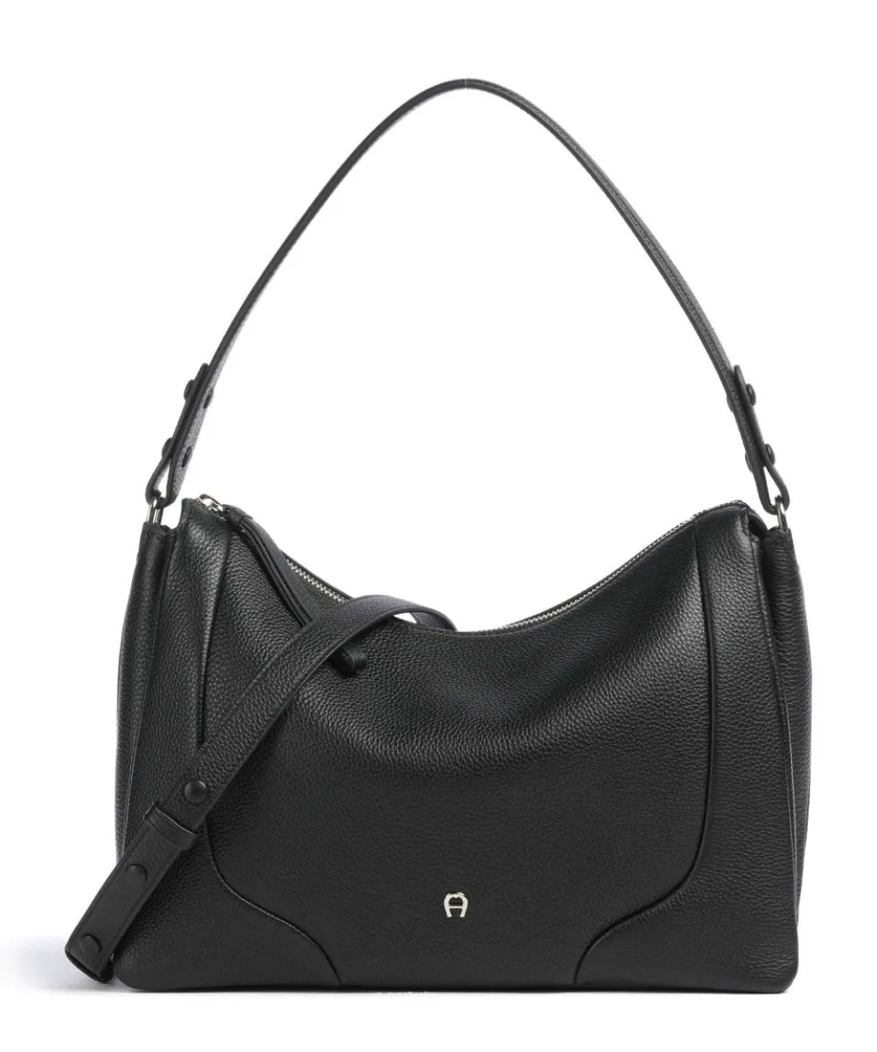 Mara M Hobo bag grained cow leather black