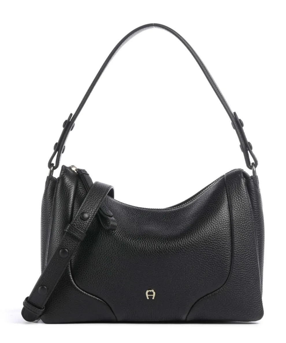 Mara S Hobo bag grained cow leather black