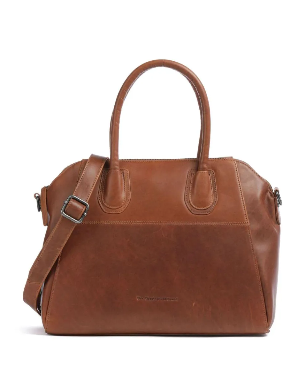 Marsala Handbag 10″ pull-up cow leather cognac
