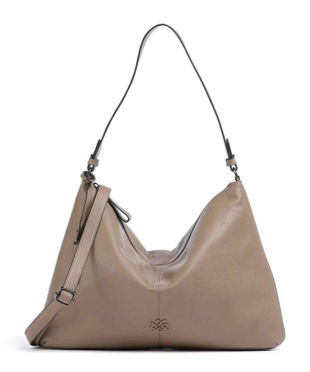 Match Hobo bag grained cow leather light brown