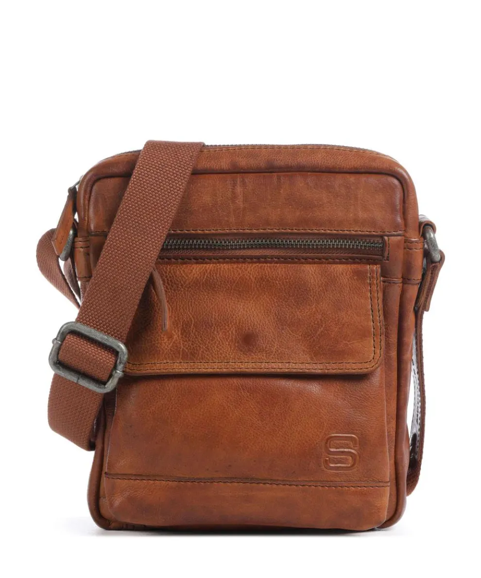 Apache Crossbody bag fine grain leather cognac
