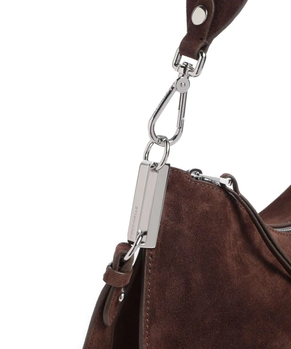 Sunup Suede Hobo bag brushed leather dark brown