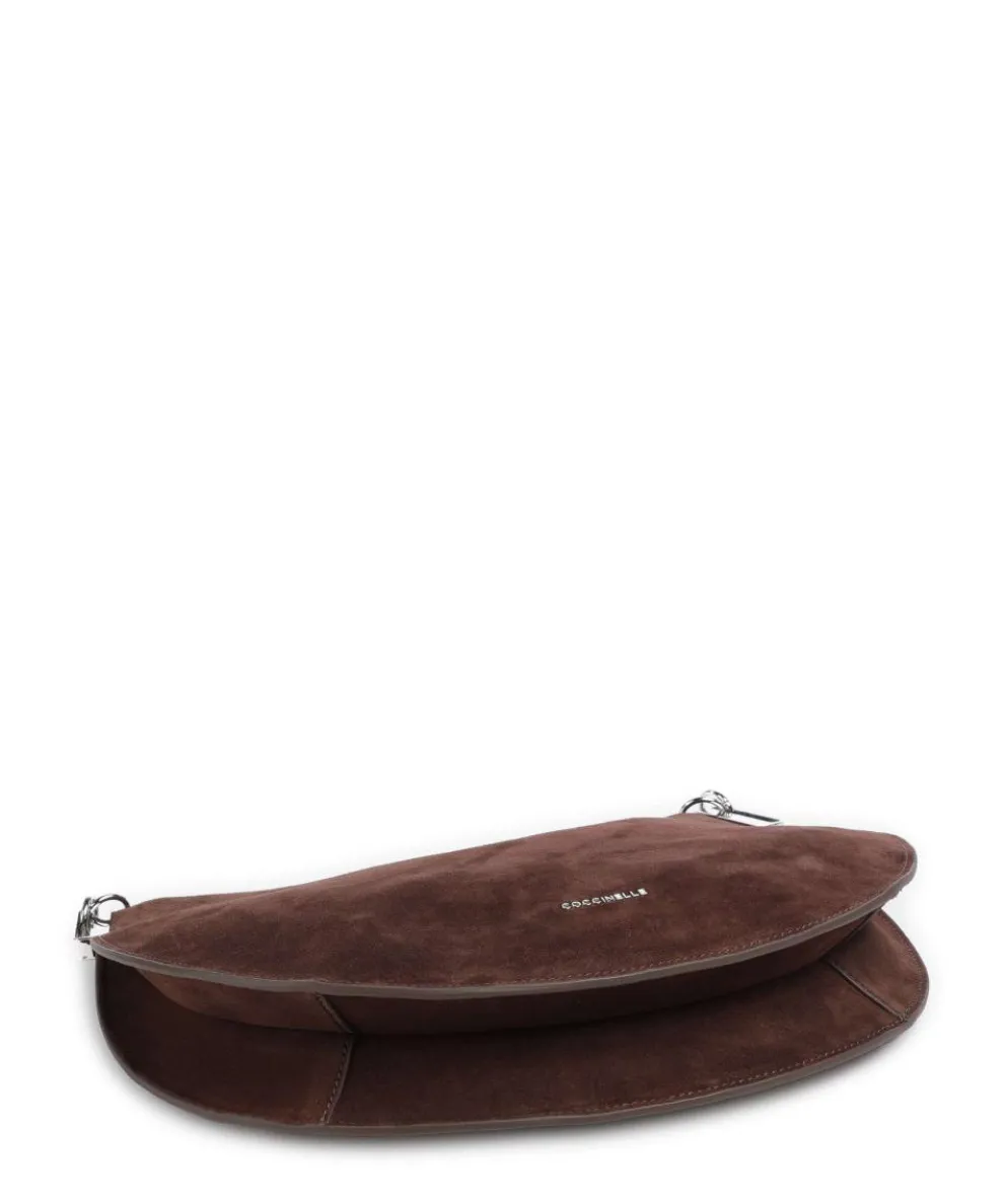 Sunup Suede Hobo bag brushed leather dark brown