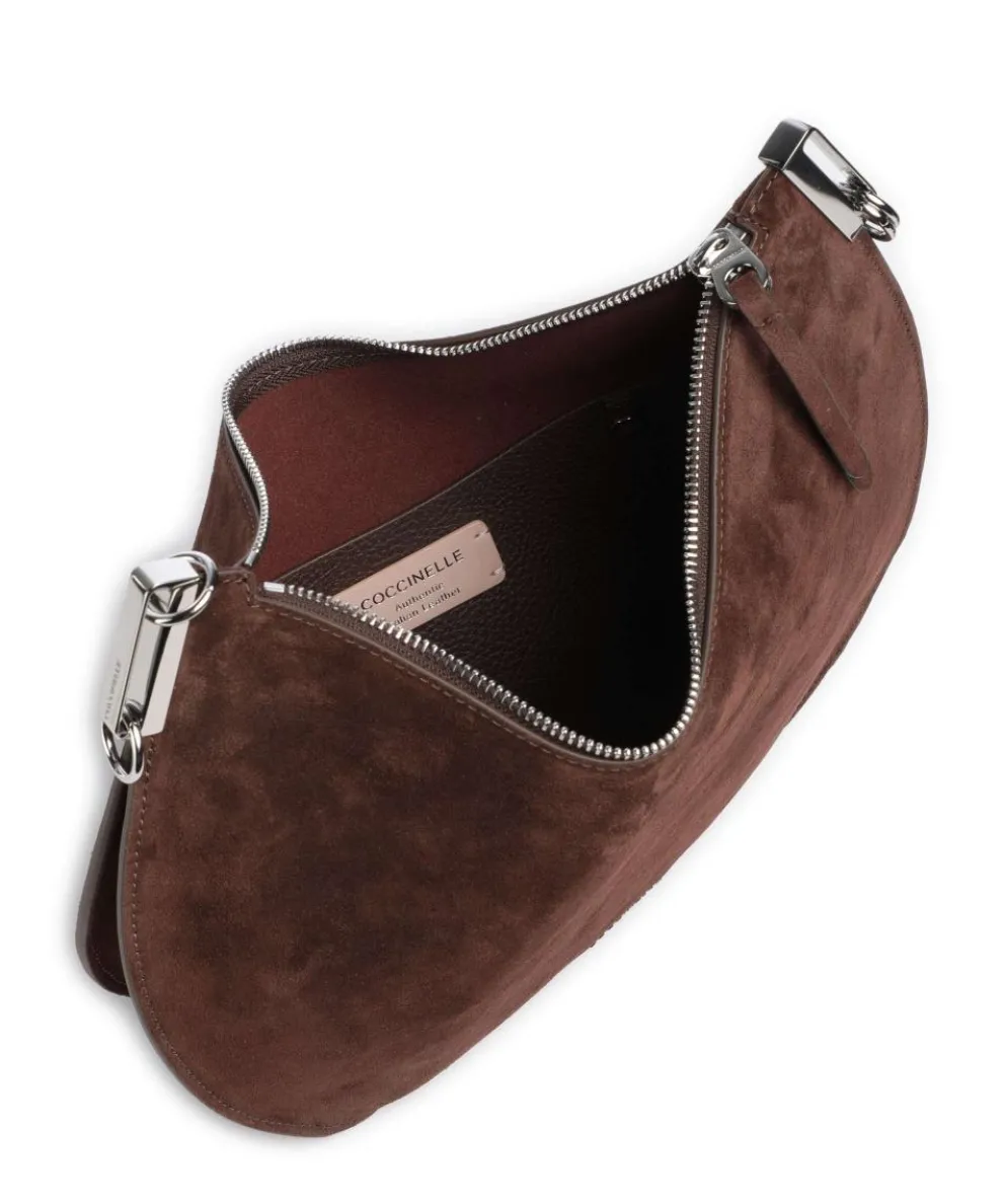 Sunup Suede Hobo bag brushed leather dark brown