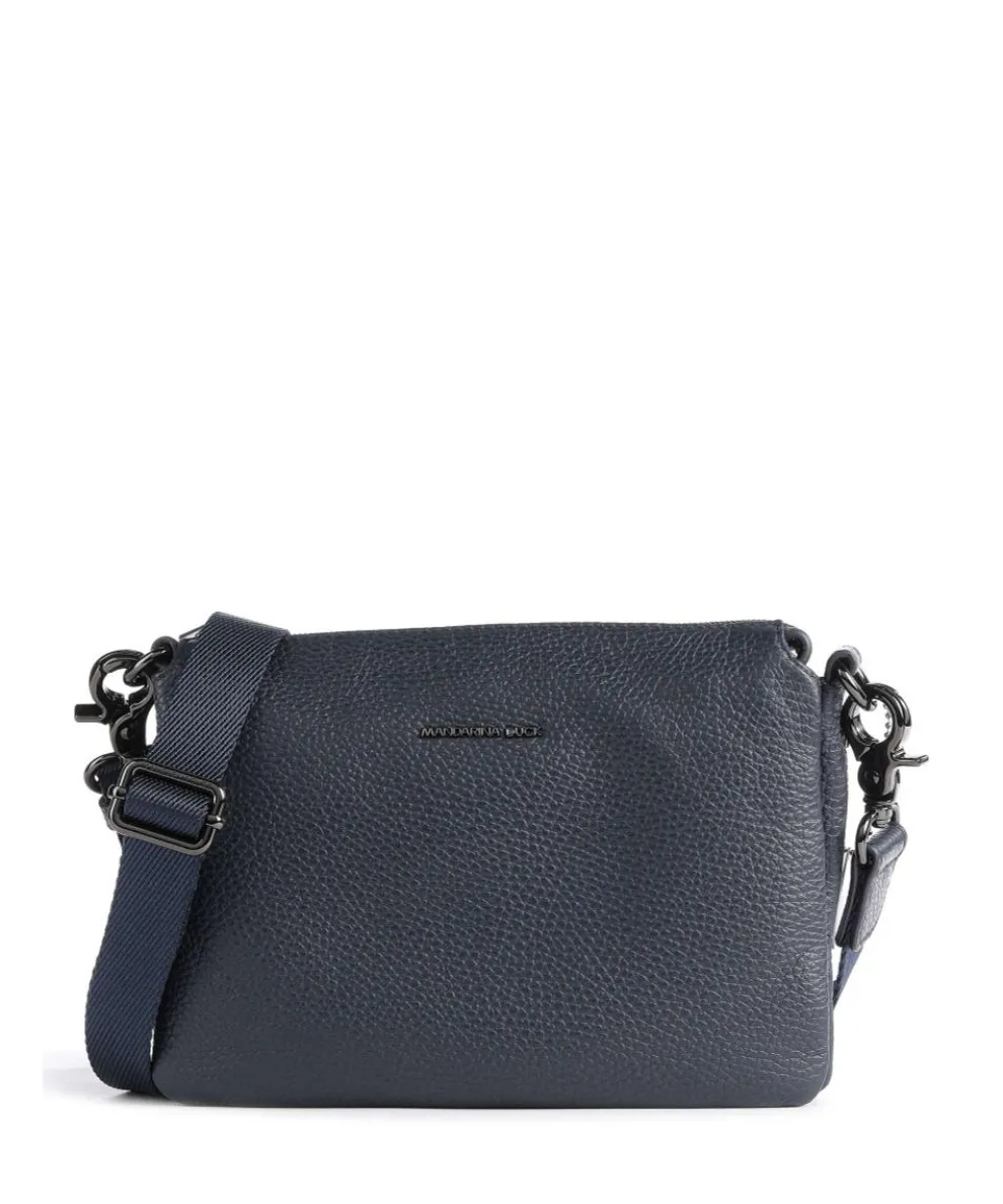 Mellow Leather Crossbody bag grained calfskin navy