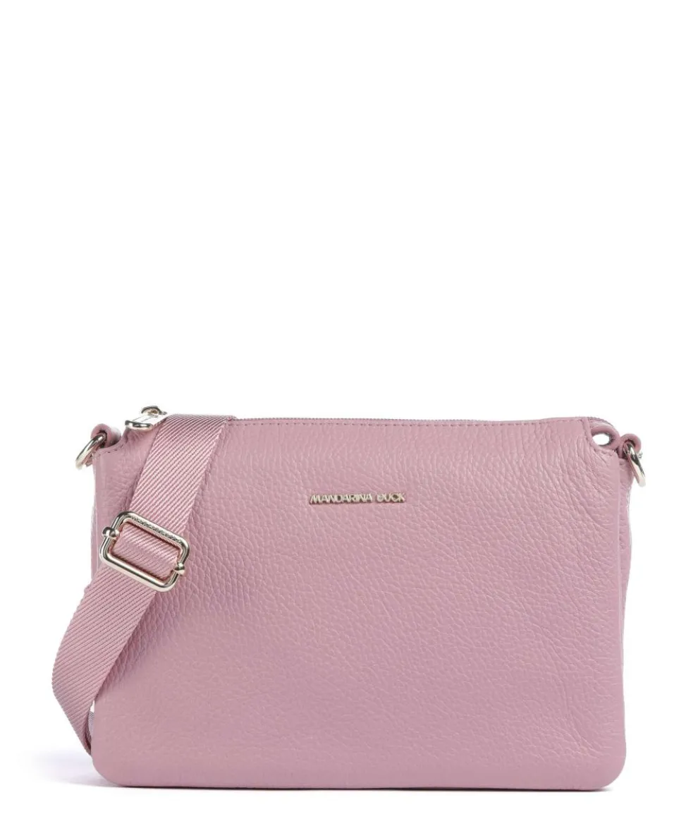 Mellow Leather Crossbody bag grained calfskin violet