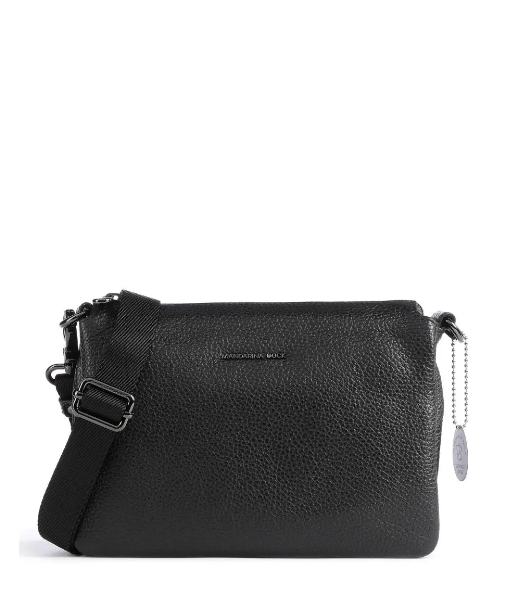 Mellow Leather Crossbody bag grained calfskin black