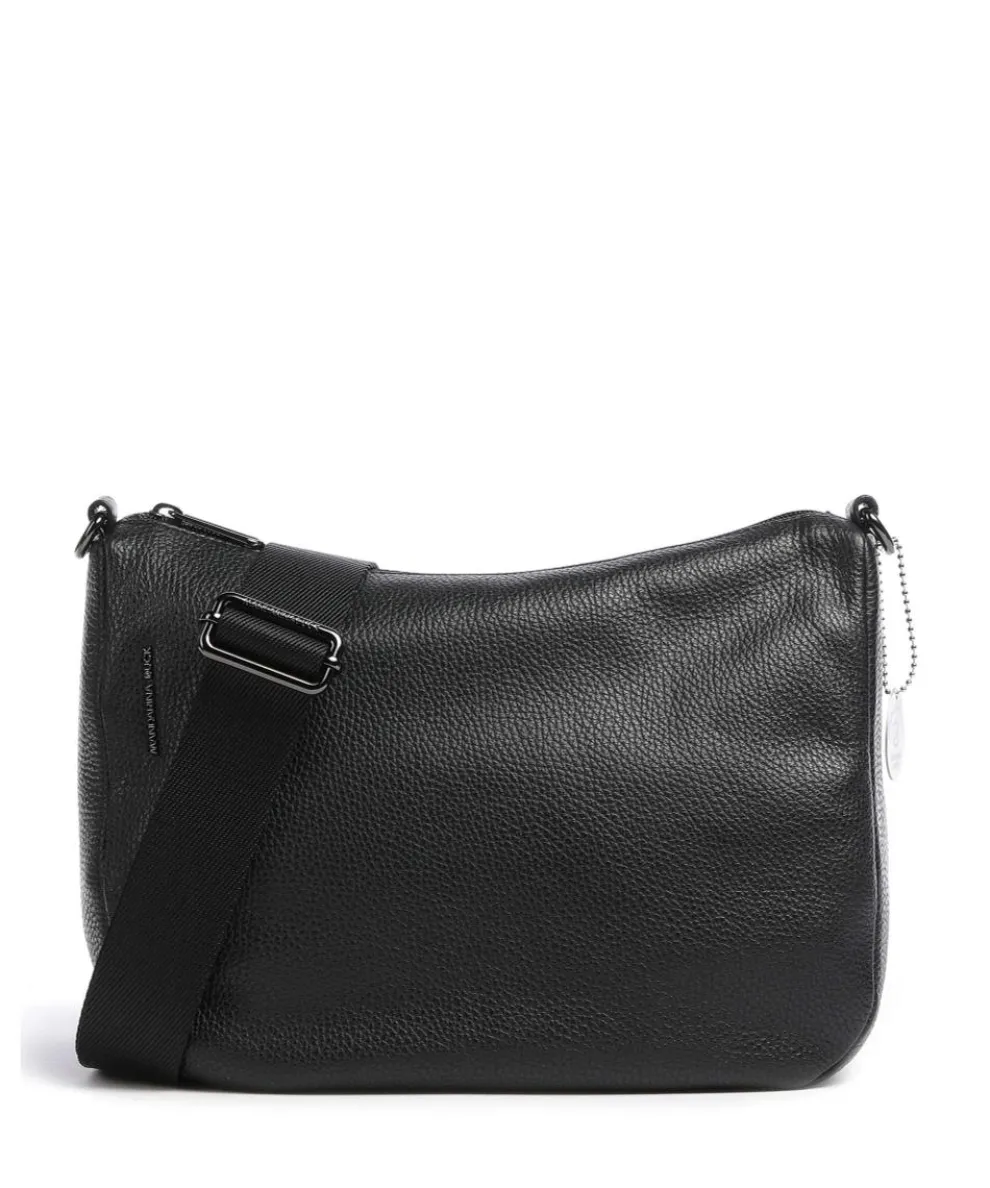 Mellow Leather Crossbody bag grained calfskin black