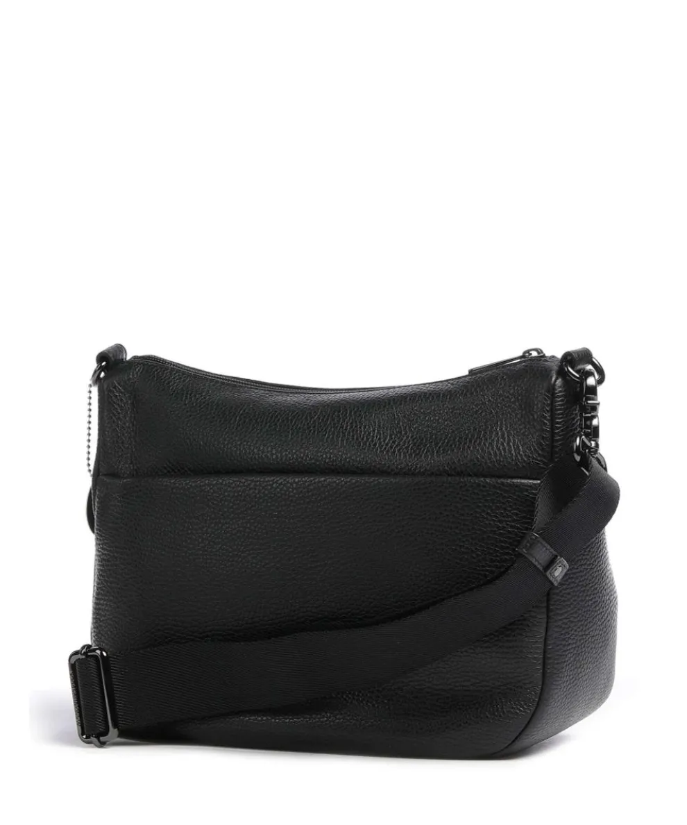Mellow Leather Crossbody bag grained calfskin black
