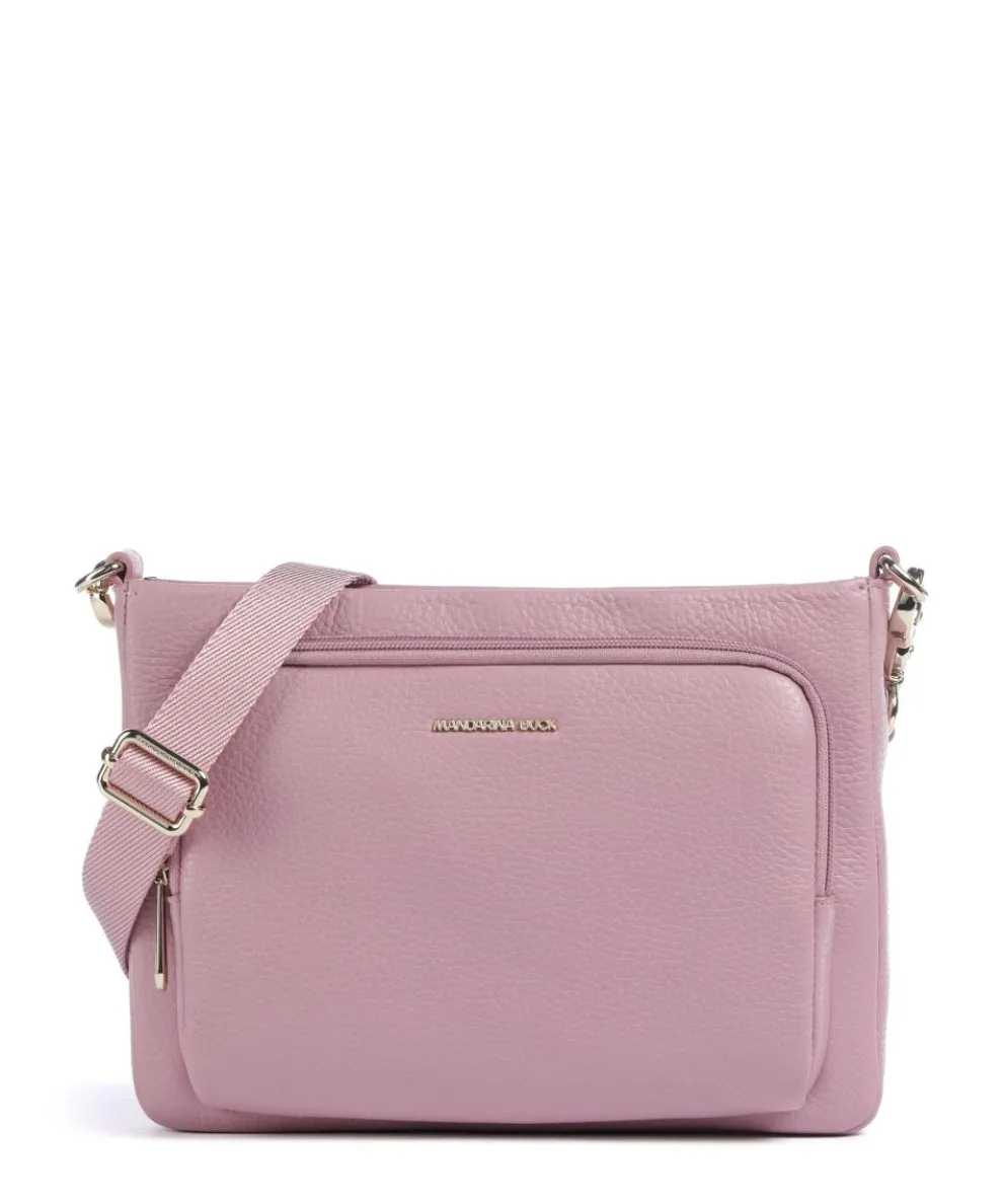 Mellow Leather Crossbody bag grained calfskin rose