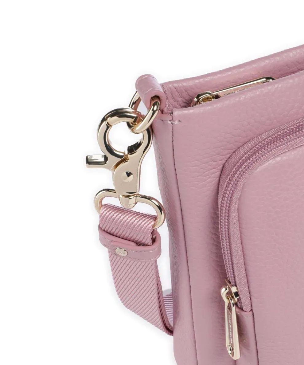 Mellow Leather Crossbody bag grained calfskin rose
