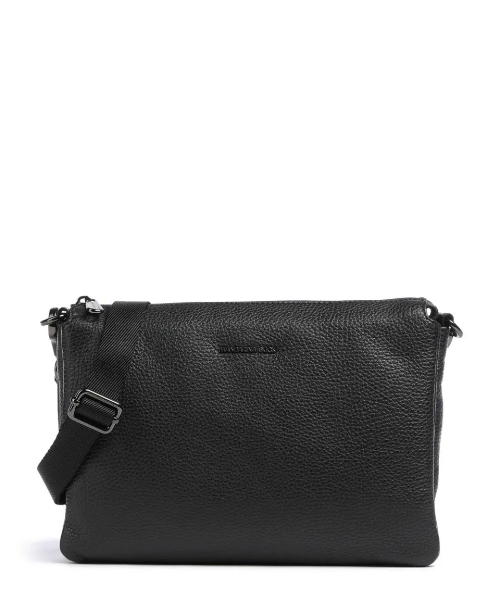 Mellow Leather Crossbody bag grained calfskin black