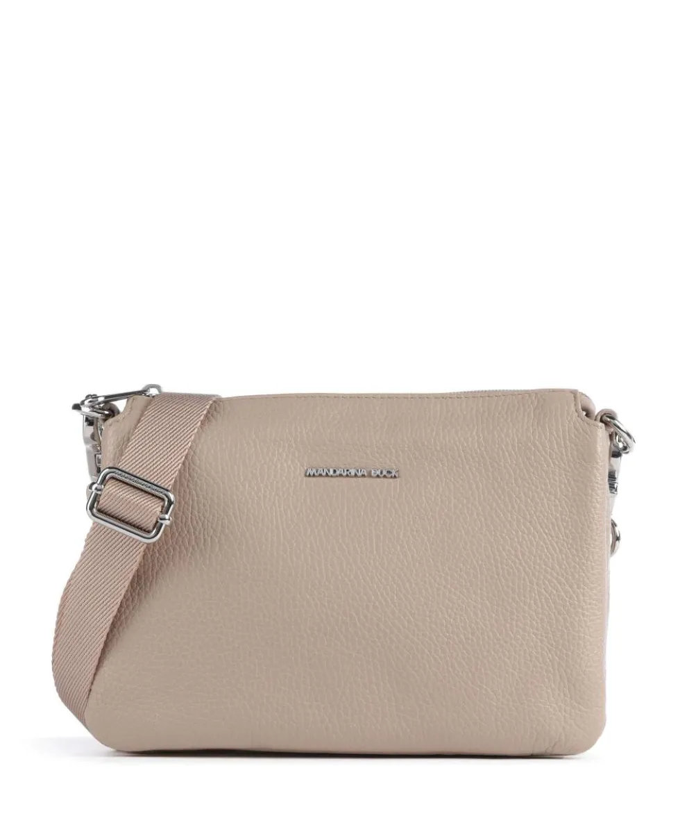 Mellow Leather Crossbody bag grained calfskin taupe