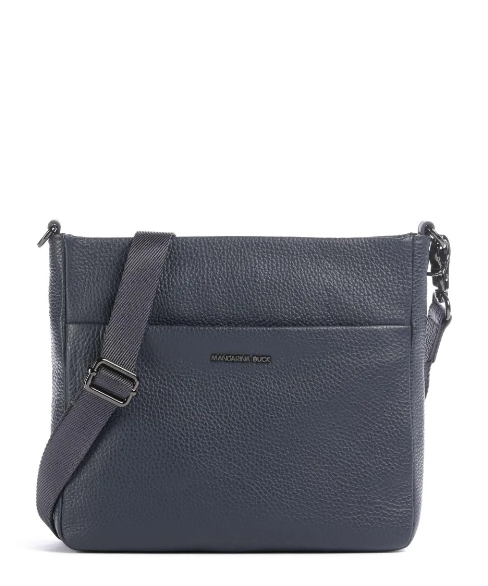 Mellow Leather Crossbody bag grained calfskin dark blue