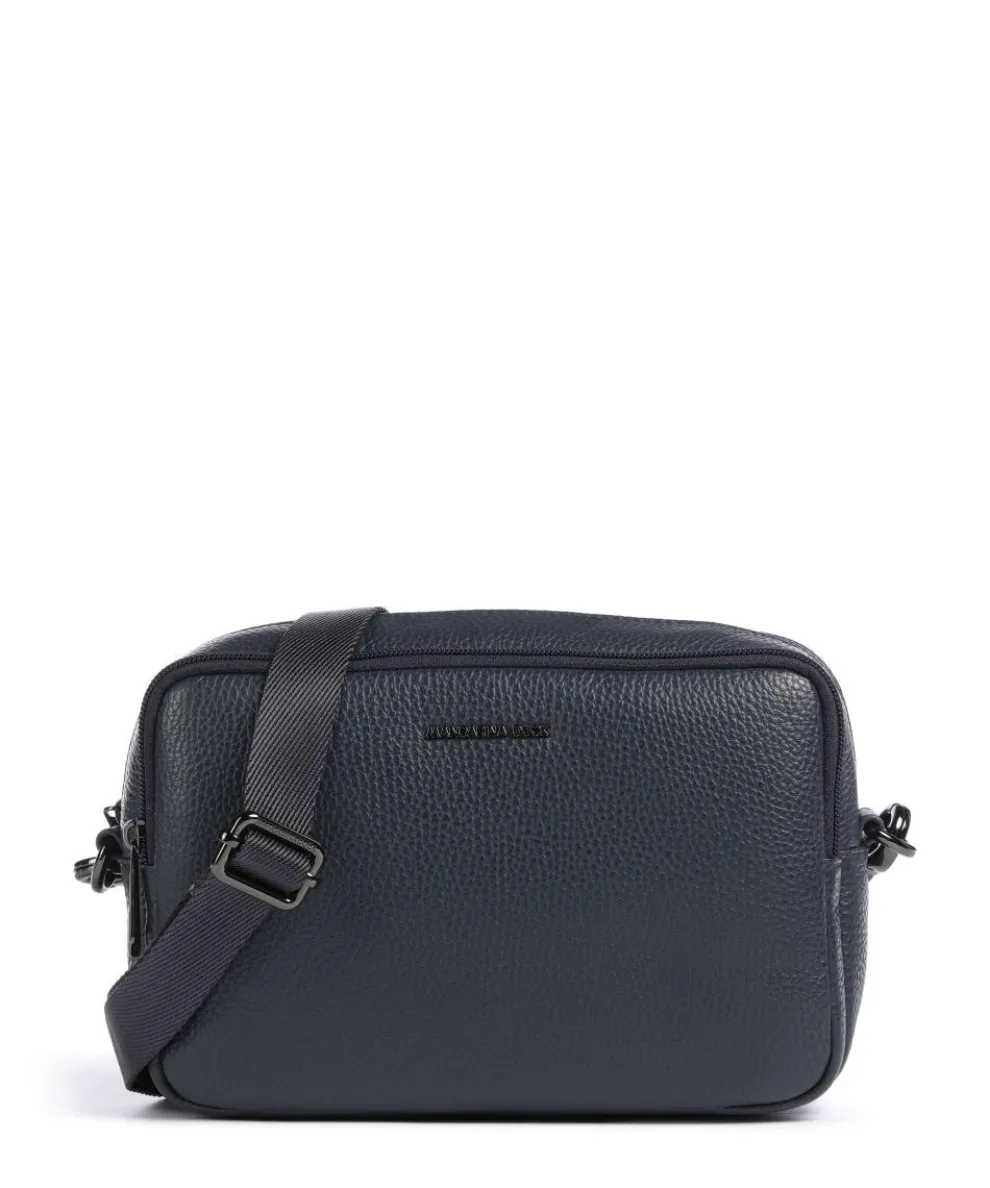 Mellow Leather Crossbody bag grained calfskin dark blue