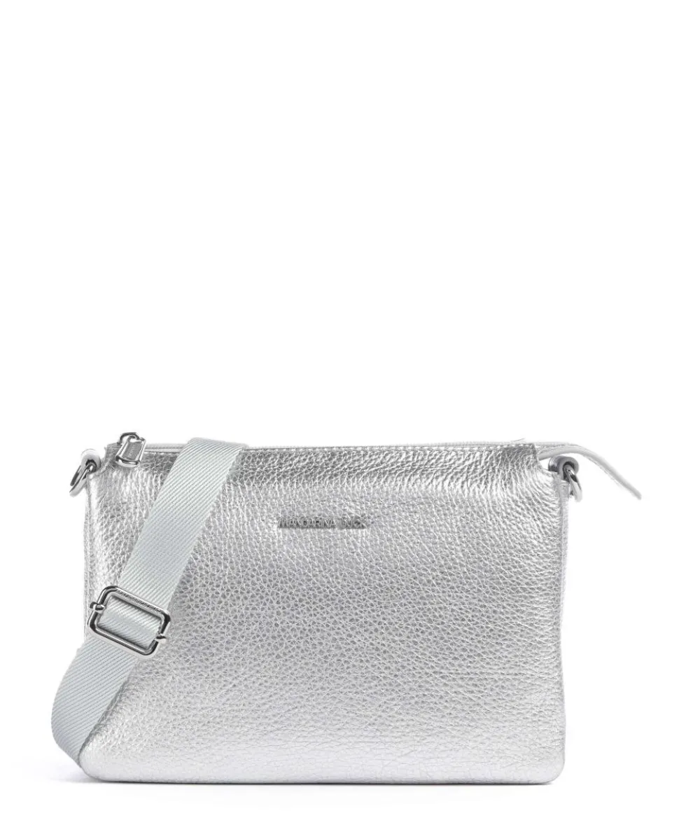 Mellow Metal Crossbody bag grained calfskin silver
