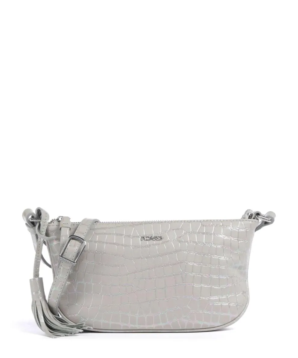 Mermaid Crossbody bag embossed leather light grey