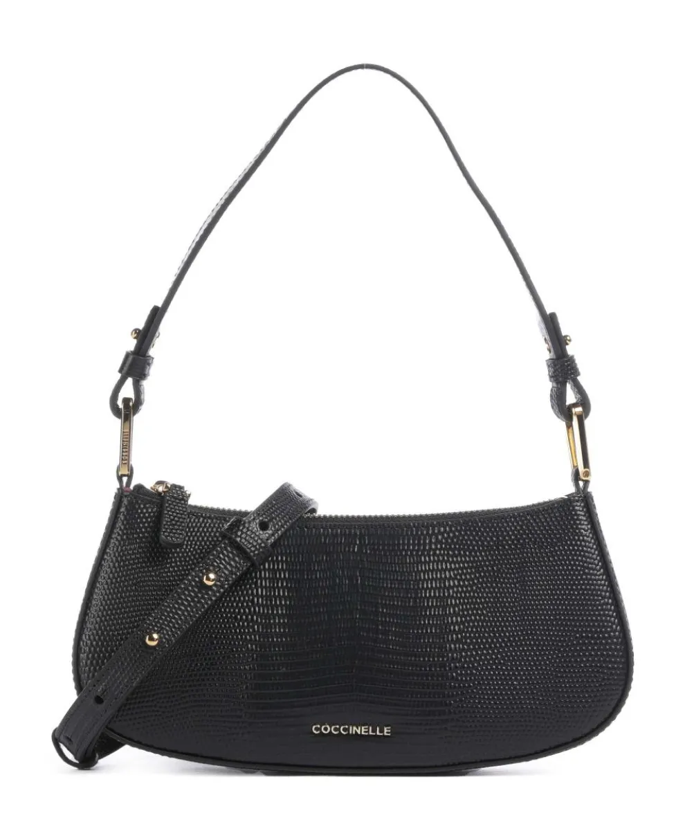 Merveille Lizard Shoulder bag embossed cow leather black